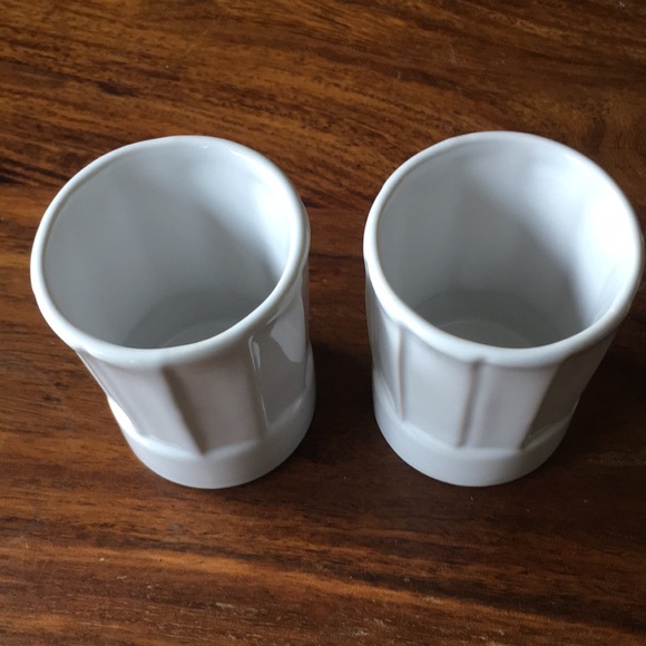 REVOL White Chef’s Hat French Porcelain Espresso Tea or Appetizer Cup Set of 2 - Picture 4 of 9